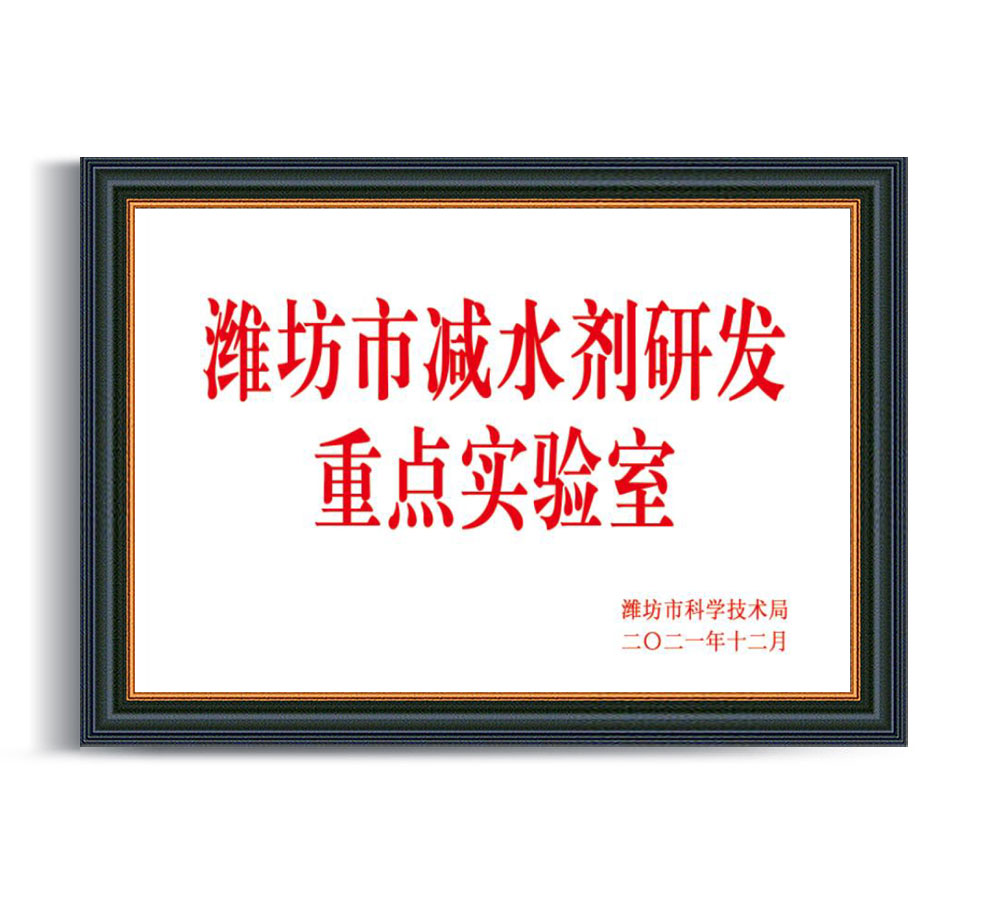 濰坊市減水劑研 發(fā)重點(diǎn)實(shí)驗室
